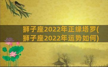 狮子座2022年正缘塔罗(狮子座2022年运势如何)